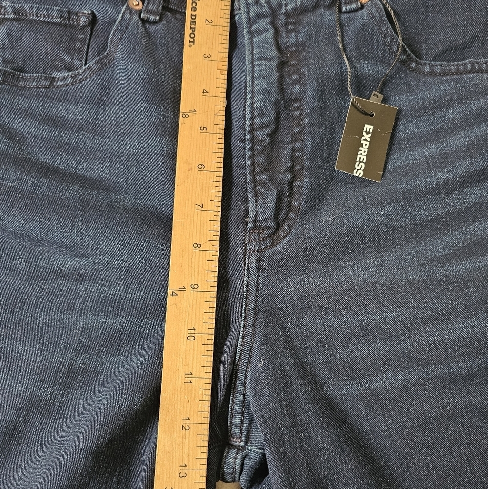 Express Women's High Rise Jeans - Deep Indigo - Picture 4 of 7